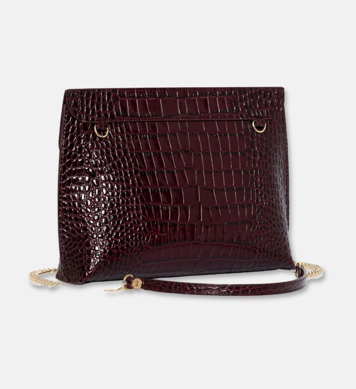 Strathberry Stylist Embossed Croc Crossbody Bag, Burgundy, Packshot View