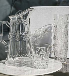 طقم كؤوس ماء ستة قطع وإبريق باروك صخري