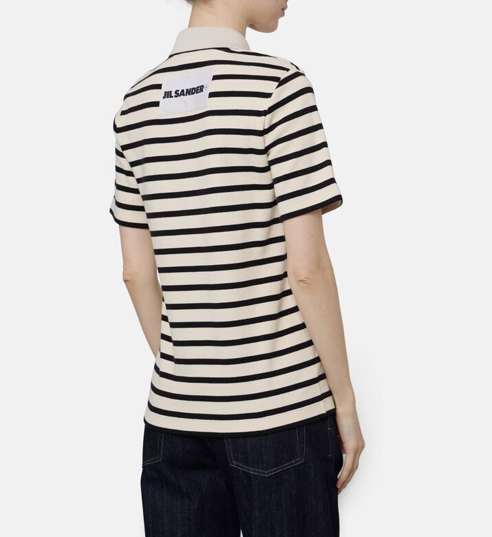 Jil Sander Jil Sander Striped Quarter-zip Polo, Model View