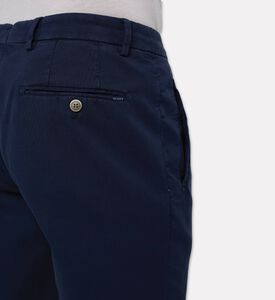 Hackett London Tricotine Button Closure Slip Pockets Pants, Navy, 32, Model View