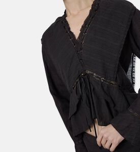 Isabel Marant Ruffled V-neck Lace Blouse, Model View