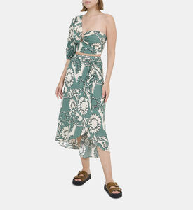 بلوزة بكتف واحد بطبعة أزهار