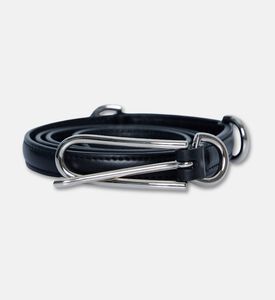Liffner Silver Buckle Three Keepers Belt, Black, Packshot View
