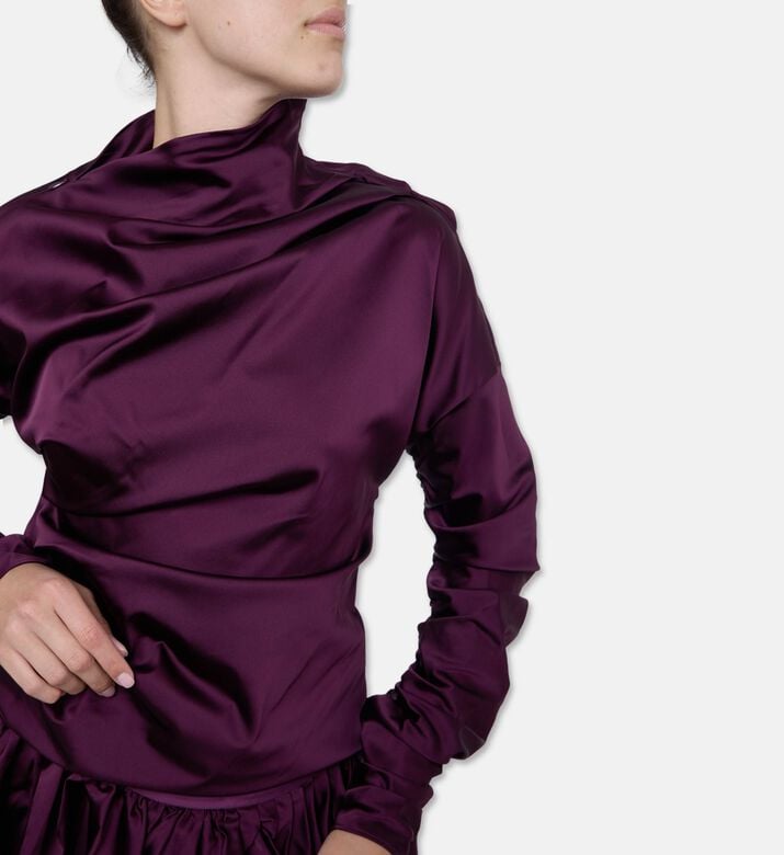 Ganni Round Neck Long-sleeve Top, Model View