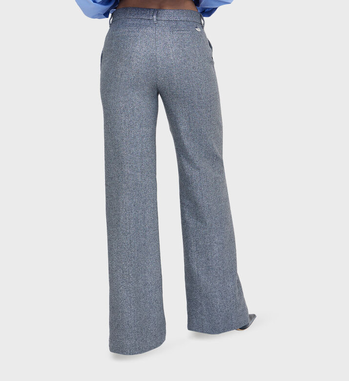 Lurex Wide Legs Uniform Trousers