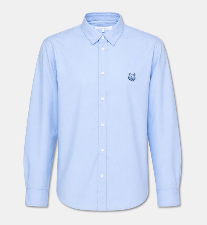 Maison Kitsune Tonal Embroidered Patch Button-down Shirt, Packshot View