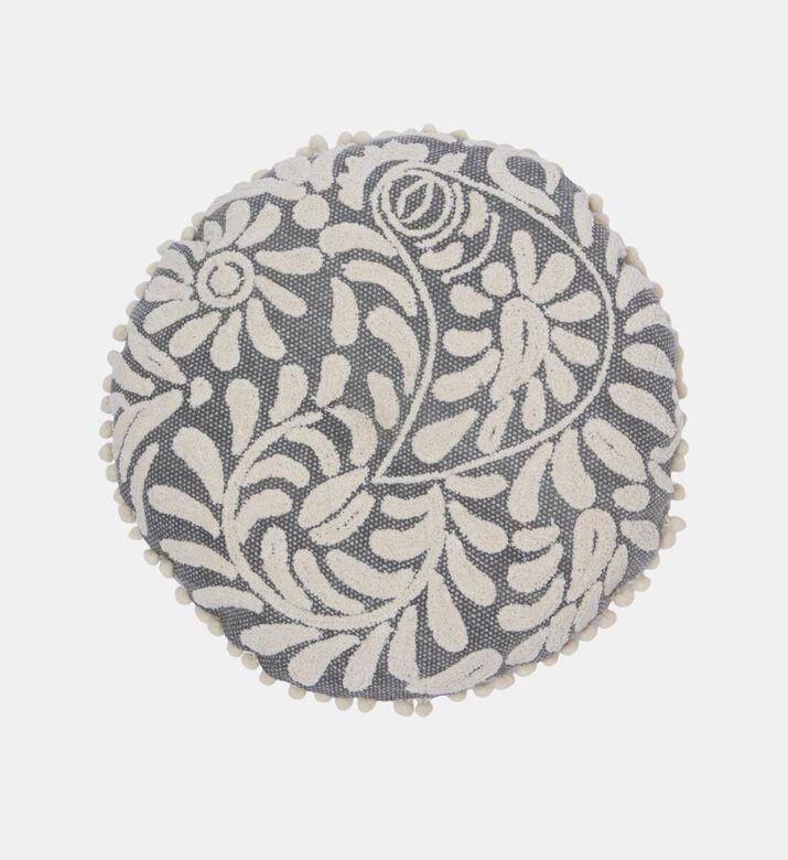 Home Deco and More Ayla Handloom Tufted Cushion 40 Cm, Grey, Packshot View