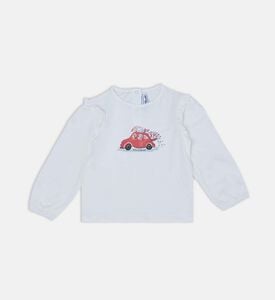 Cotton Dog-print Long-sleeved T-shirt Cotton Dog-print Long-sleeved T-shirt