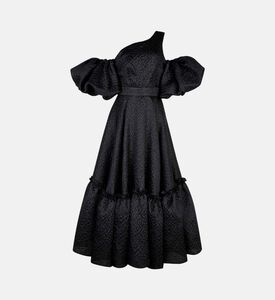 Asymmetric Flared Midi Dress