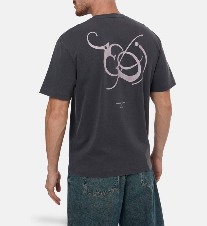 Samsoe Saragnar Logo-print Crewneck T-shirt, Model View