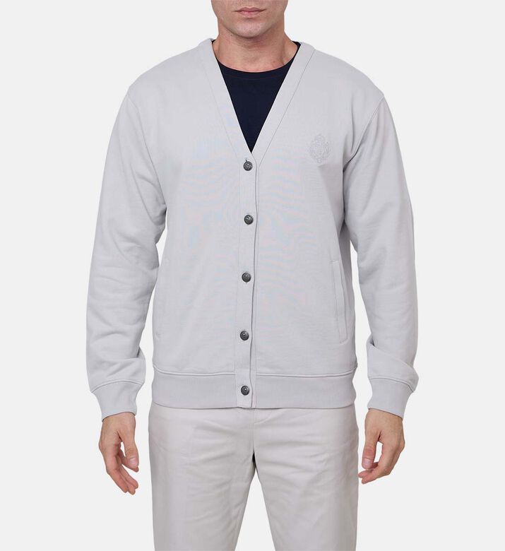 Embroidered Logo-detail Long-sleeve Cardigan