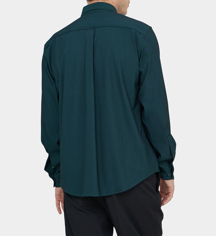 قميص بياقة سادة من مزيج الصوف