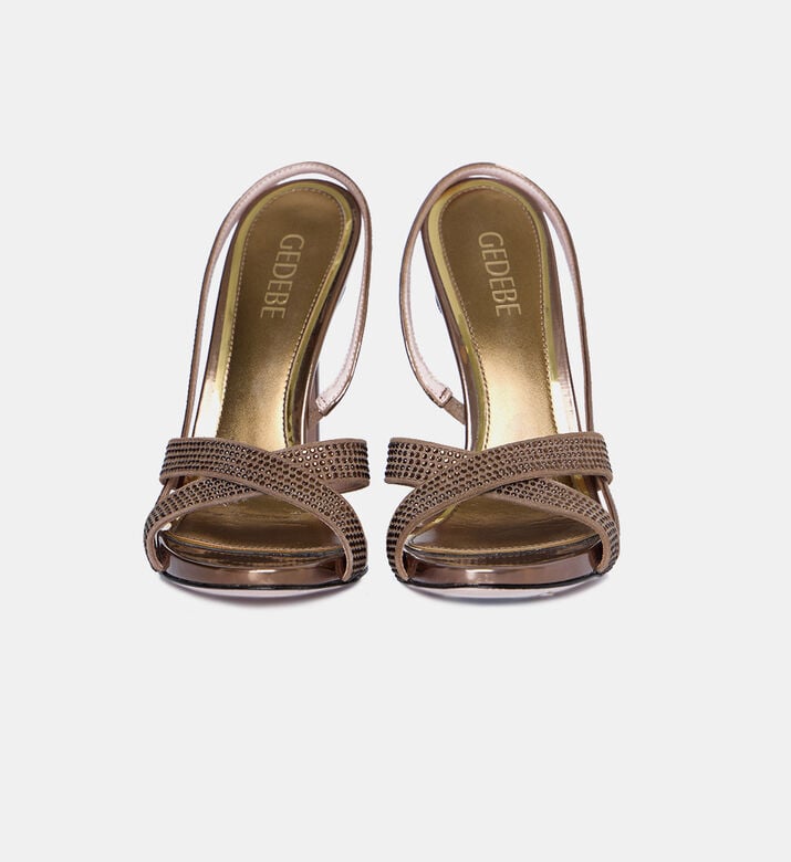 صندل كريسي بأحجار الراين بسير خلفي مفتوح