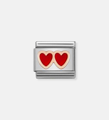 Composable Classic Rose Gold Double Heart Symbol