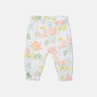 Floral-print Linen Harem Girls Pants