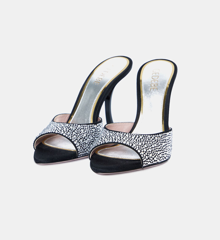 Rhinestone-embellishment Open-toe Mules