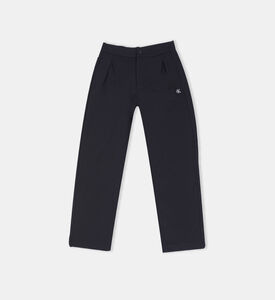 Cotton Embroidered Leg Logo Pants