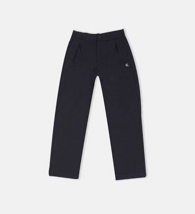 Cotton Embroidered Leg Logo Pants