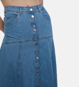 Ba and Sh Laddie Button-front High-waisted Midi Skirt, Model View