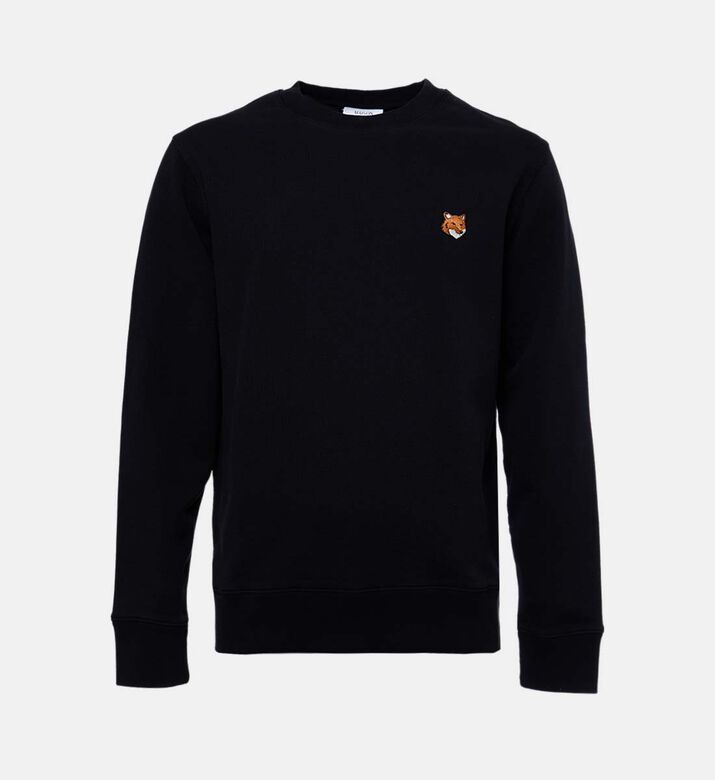 Maison Kitsune Fox-embroidery Regular-fit Sweatshirt, Black, M, Packshot View