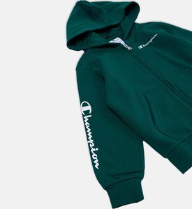 Champion Vertical Logo-print Full Zip-up Hoodie, Green, Xs, Packshot View