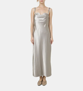 فستان أيري منسدل ساتان ميدي