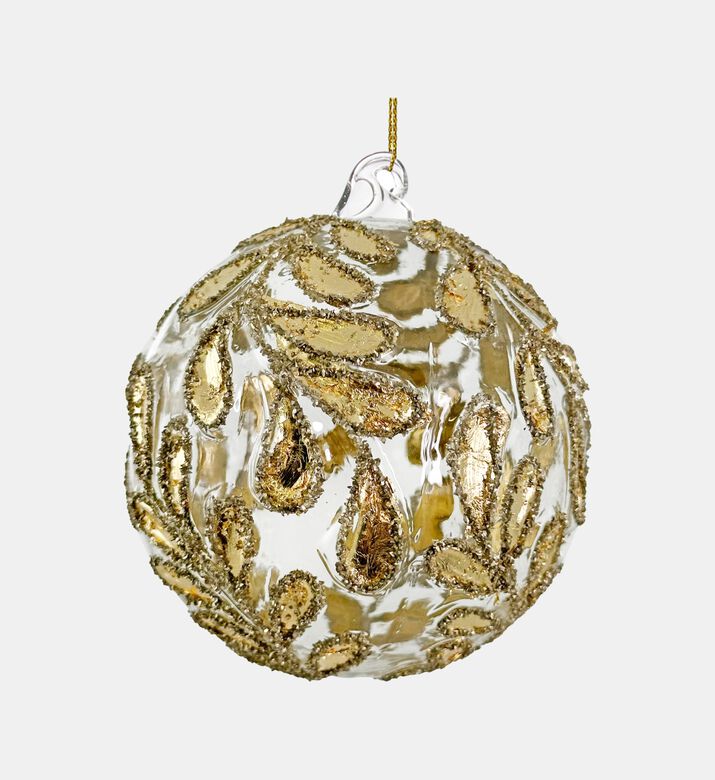 Shishi Glas Bal Leaf Leaves Glitter, Clear, 10-cm, Packshot View