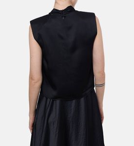 Forte-Forte Front Drape Sleeveless High-neck Top, Model View