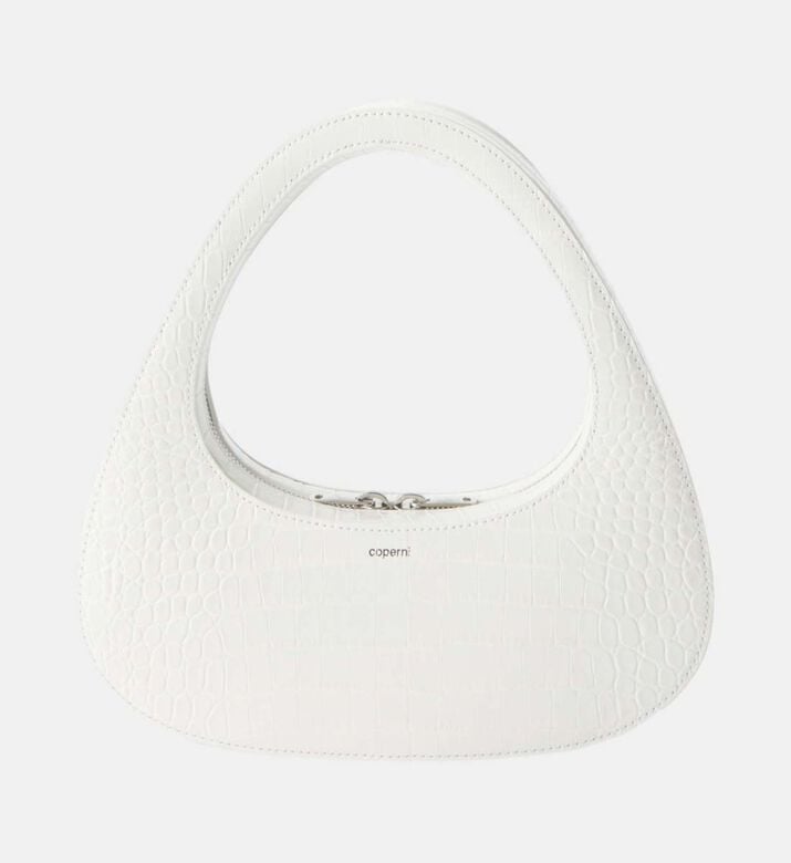 Croc-effect Baguette Swipe Bag