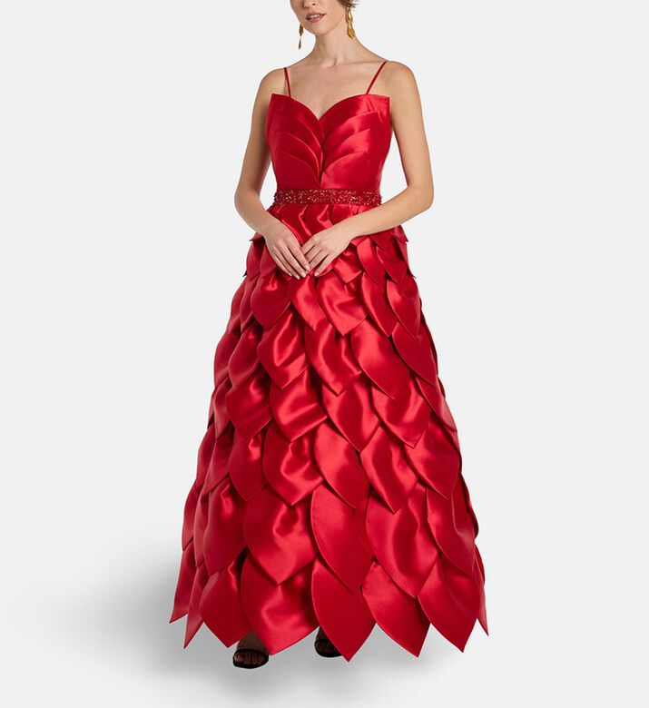 Savanna Dress Leaf, Red, M, Model View