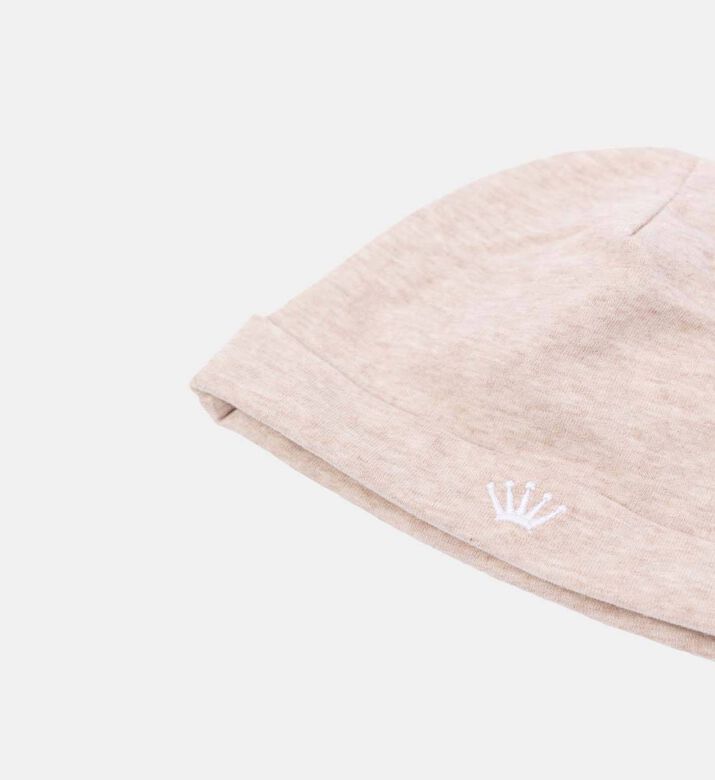 My First Collection Embroidered Crown Hat, Beige, Packshot View