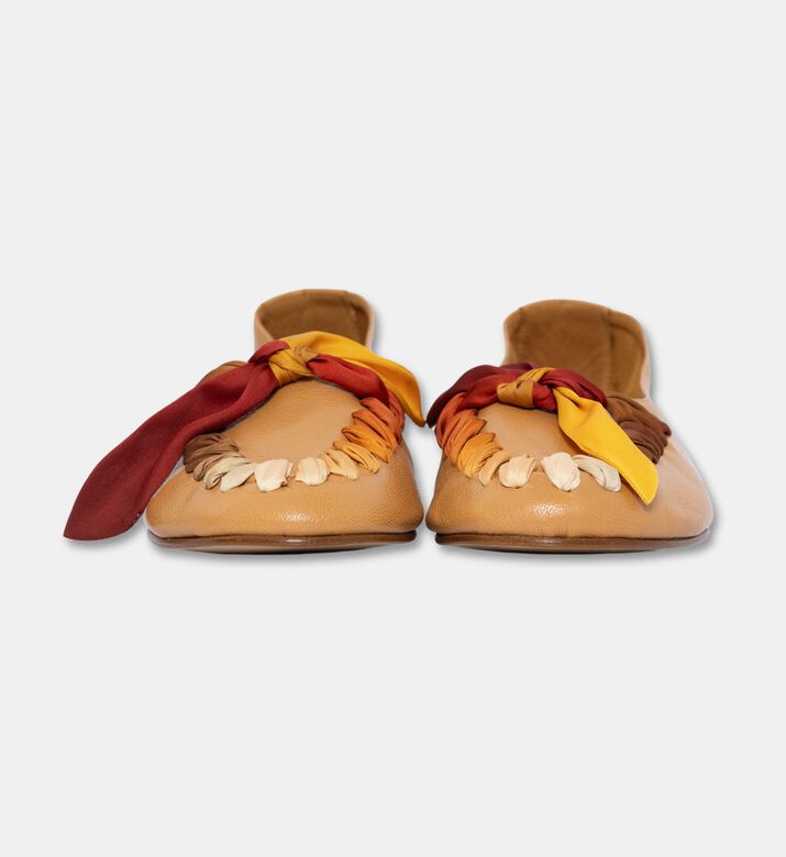 Hereu High-cut Foulard-detail Deconstructed Loafers, Camel, Eu-36, Packshot View