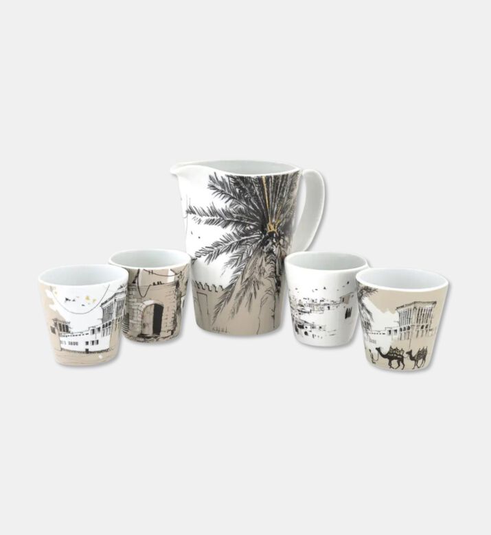 Silsal Naseem Set Of 4 Cups Jug, Packshot View