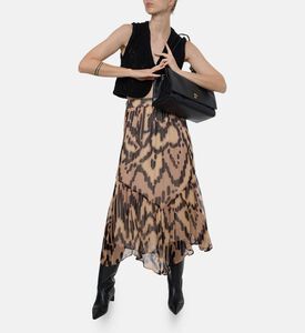 Ba and Sh Aley Abstract-print V-shape Seam Maxi Skirt, Model View