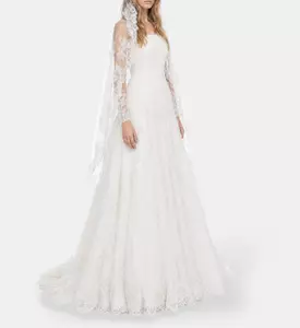 L Atelier Du Luxe Beaded Chantilly Strapless Gown, Model View