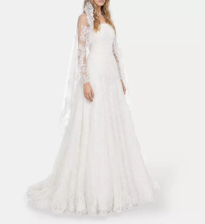 L Atelier Du Luxe Beaded Chantilly Strapless Gown, Model View