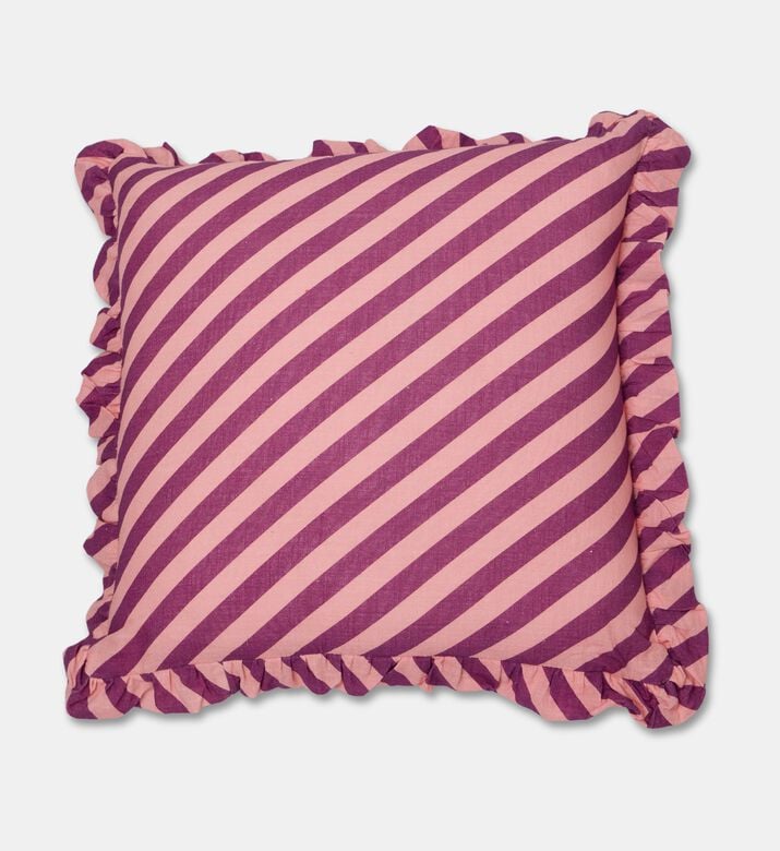 Home Deco and More Linea Ruffled Edges Cushion, Purple, 40x60-cm, Packshot View