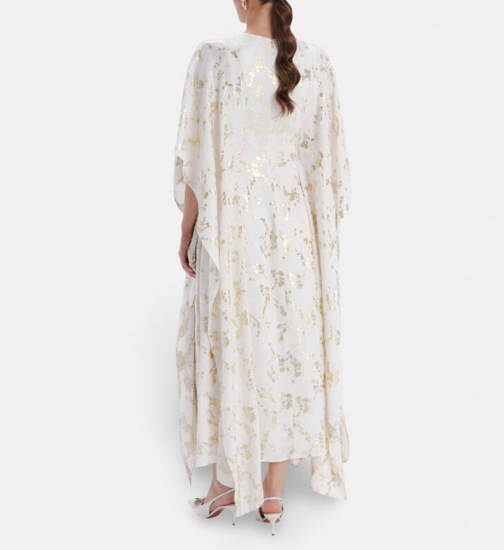 Poca and Poca Gold-tone Chain Belt Floral-embroidered Gown, Model View