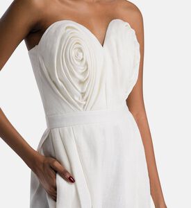 جمبسوت كتان بطيات بدون حمالات