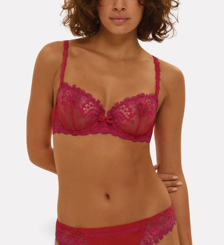 Simone Perele Floral Lace Balconette Bra, Model View