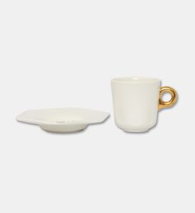 Essenza Porcelain Espresso Cup Saucer Set, Off-white, 9-cl, Packshot View