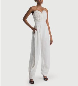 جمبسوت كتان بطيات بدون حمالات