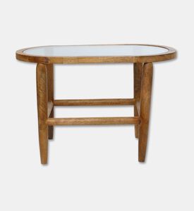 Home Deco and More Oval-shape Capsule-top Table, Light-brown, 43x37-cm, Packshot View