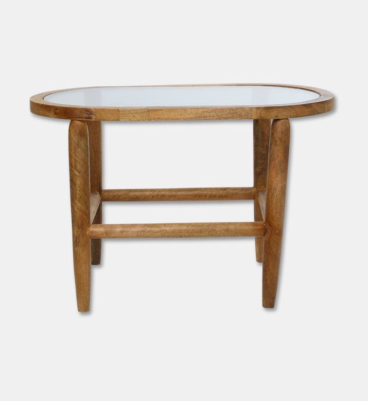Home Deco and More Oval-shape Capsule-top Table, Light-brown, 43x37-cm, Packshot View