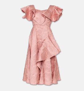 Poca and Poca Textured Ruffle Short-sleeve Midi Dress, Packshot View