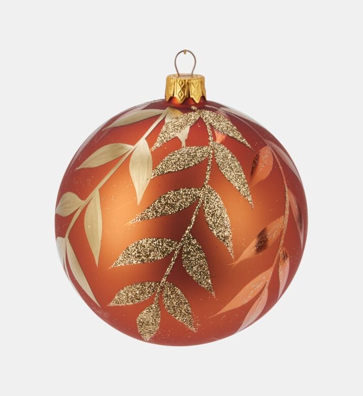 Home Deco and More Ball Xmas Glass, Orange, 8-cm, Packshot View