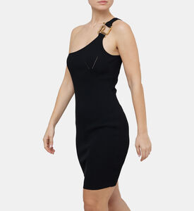 فستان قصير بكتف واحد بتفاصيل أفعى