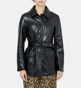 Vinyl Leather Button-up Jacket