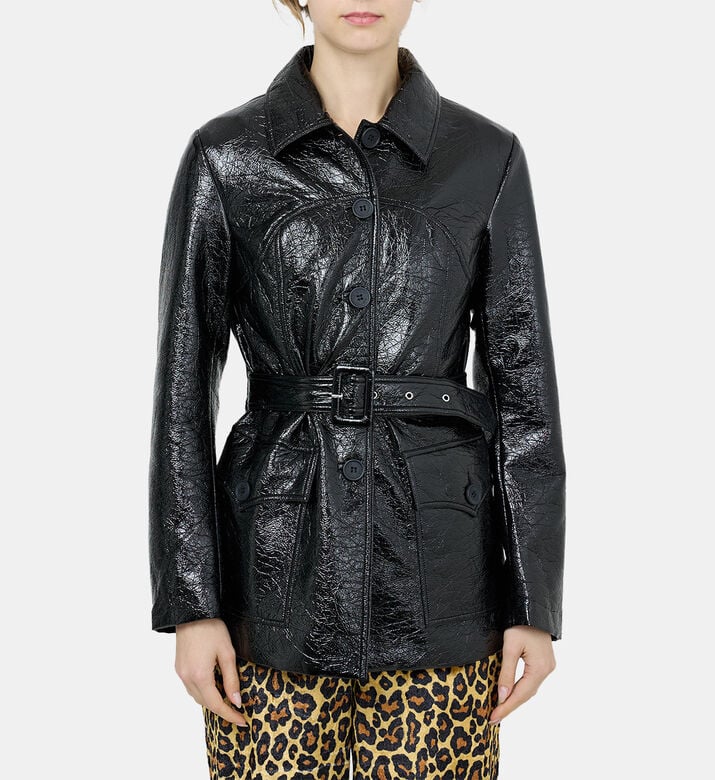 Vinyl Leather Button-up Jacket Vinyl Leather Button-up Jacket