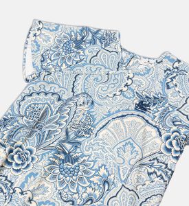 Cotton Floral-print Short-sleeve V-neck T-shirt